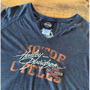 Harley Davidson Womens Long Sleeve Embroidered Graphic Shirt Daytona Beach XL